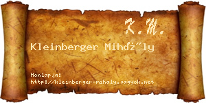 Kleinberger Mihály névjegykártya