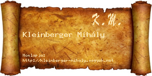 Kleinberger Mihály névjegykártya